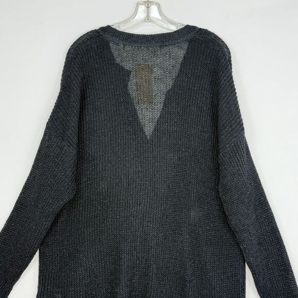 H&M Women’s Dark Blue Deep V Neck Long Sleeve Sweater Pullover Sweatshirt Size L - Picture 6 of 16